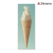 【24mama 掛畫】單聯式 油畫布 食物 甜點 夏天 冰淇淋 創意 無框畫 30x80cm(方糖甜筒)