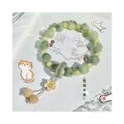 (店+)梵花 小青檸貓爪菩提子手串炭燒貓咪白玉菩提根手持女盤玩文玩佛珠手鍊
