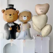 (店+)🎈12H快速出貨 (氣球快易送) 🎈 熊熊結婚造型氣球 鋁箔氣球 結婚氣球 新郎氣球 新娘氣球 婚禮氣球 氣球 婚禮派對 告白氣球