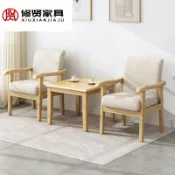 生活軌道 【實木簡約】扶手椅 茶桌椅 茶几 休閒桌椅 陽臺桌椅 喝茶桌椅 一桌兩椅組合 小戶型必備 北歐風 耐用實木 居家喝茶首選