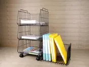 【附發票】四層堆疊式收納籃斜口籃推車(附煞車滑輪) 餐具收納 瀝水架 置物架 收納架