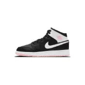 (店+)【Jordan】555112-061 Jordan Air Jordan 1 Mid Arctic Pink 合成革 潮流運動 防滑減震耐磨 中幫 兒童籃球鞋 黑白粉