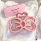 💕臺灣出貨💕清清💕清純簡約蝴蝶結發夾后腦勺盤發抓夾少女感鯊魚夾子發卡頭飾除螨貼