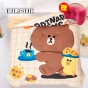  送護腰枕【EILISHE】激厚保暖 絲光水晶絨法蘭絨暖暖毯被 台灣製造(卡娜赫拉/拉拉熊/LINE明星/多款任選)