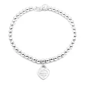 【Tiffany&Co. 蒂芙尼】Return to Tiffany 迷你愛心純銀串珠手鍊(M)