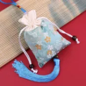 端午節香包香囊空袋子艾草驅蚊乾花金色絲荷包香袋隨身男女汽車掛件