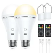 貓與鼠百貨店 USB充電燈泡E26觸摸控制球泡燈三色溫遙控定時Led充電燈泡