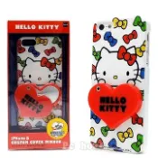 Sanrio 三麗鷗 日本限定 iphone5【KITTY愛心隨身鏡】硬式手機背蓋