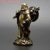 【神像字幅】仿古純銅達摩祖師佛像 書房辦公室桌面鎮紙鎮尺工藝品擺件家居飾品