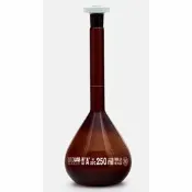 順億儀器 《德國 ISOLAB》茶色 定量瓶 A級 10ML【1支】 實驗儀器 /玻璃容器 AMBER VOLUMETRIC FLASK CLASS A