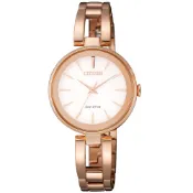 CITIZEN 星辰 女 Eco-Drive 時尚恬靜雅緻手環式女腕錶-玫瑰金(EM0639-81A)