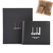 dunhill Legacy經典大LOGO標誌皮革8格短夾-黑色