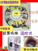 『中部批發』附後護網 雙軸承 12吋 通風機 抽風機 電風扇 吸排扇 散熱扇鋁葉吸排 兩用窗型排風扇 排風機 溫控式