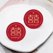 設計風 紅色囍字貼紙 3cm 喜帖貼紙 信封貼紙 婚禮小物 結婚 喜餅