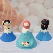 【yoyo home】日本 DECOLE開運富士山 吉祥物 達摩睡貓 黑貓 賓士貓 開運