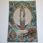 協貿國際日用品生活8館 宗教站千手觀音刺繡畫 唐卡織錦布畫絲織畫千手千眼觀音菩薩