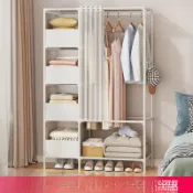 喜挖2店 【此商品為2入組】簡易衣櫃落地出租屋儲物家用可折疊加粗鋼管組裝加固簡約衣櫥