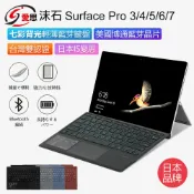小婷電腦旗艦店 沫石 Surface Pro 3/4/5/6/7 七彩背光輕薄藍芽鍵盤 持久續航