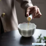 限時免運 羊脂玉瓷 筆洗 水盂 茶洗 建水 甜白 小號 杯洗 茶水缸 茶具配件 陶瓷洗杯 茶藝必備
