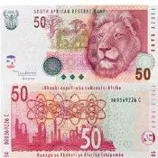 全新UNC無47南非2005粘50蘭特非洲獅歪國紙幣非洲錢幣-98088