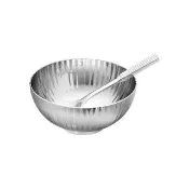【Georg Jensen 喬治傑生】BERNADOTTE 鹽碗與湯匙 (鏡面拋光不鏽鋼)