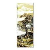 【24mama 掛畫】單聯式 小雅家飾 山水彩墨無框畫 30x80cm(瑞雪伴春歸)
