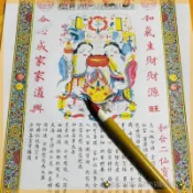 和合二仙寶誥 A4 疏文紙 神明疏文 拜拜金紙 敬神摺紙 補運 招財 姻緣 符紙 進香疏文 黃紙 高清印刷45張祈福金紙