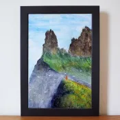 山 油畫 F1號 含框尺寸約26*19cm